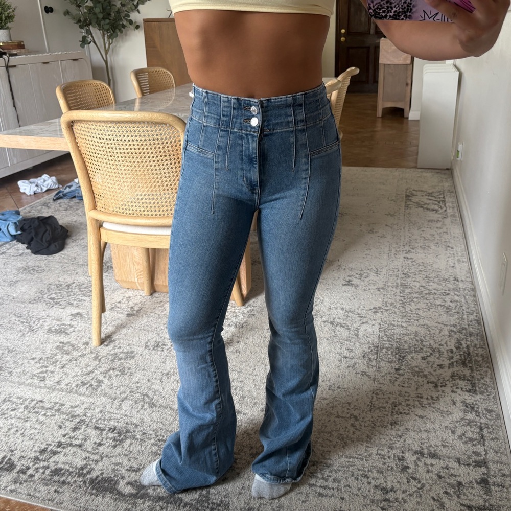 Free People High-Waisted Blue Jeans